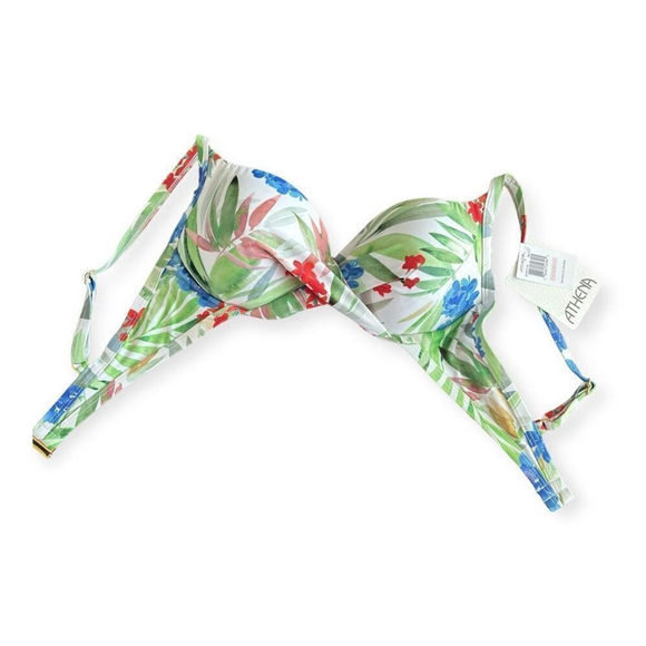 ATHENA Twist Padded Underwire Bikini Top in White Havana NEW - Picture 5 of 12